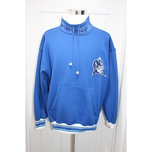 VTG 80s 90s Duke Blue Devils Basketball Pullover Mock Neck Sweatshirt Y2K Size L - Picture 1 of 5